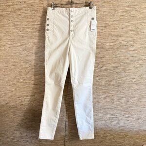 NWT J Brand Natasha Coated Bubble Sky High Skinny Jeans Cream Button Fly 28